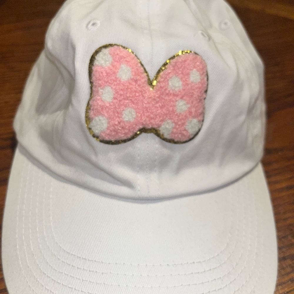 🆕Womens white polka dot bow baseball cap
